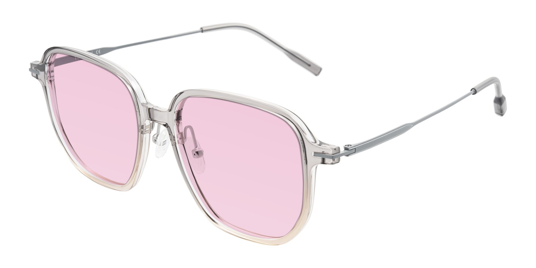 Angle of Tulsah in Gradient Light Gray/Brown with Light Pink Tinted Lenses