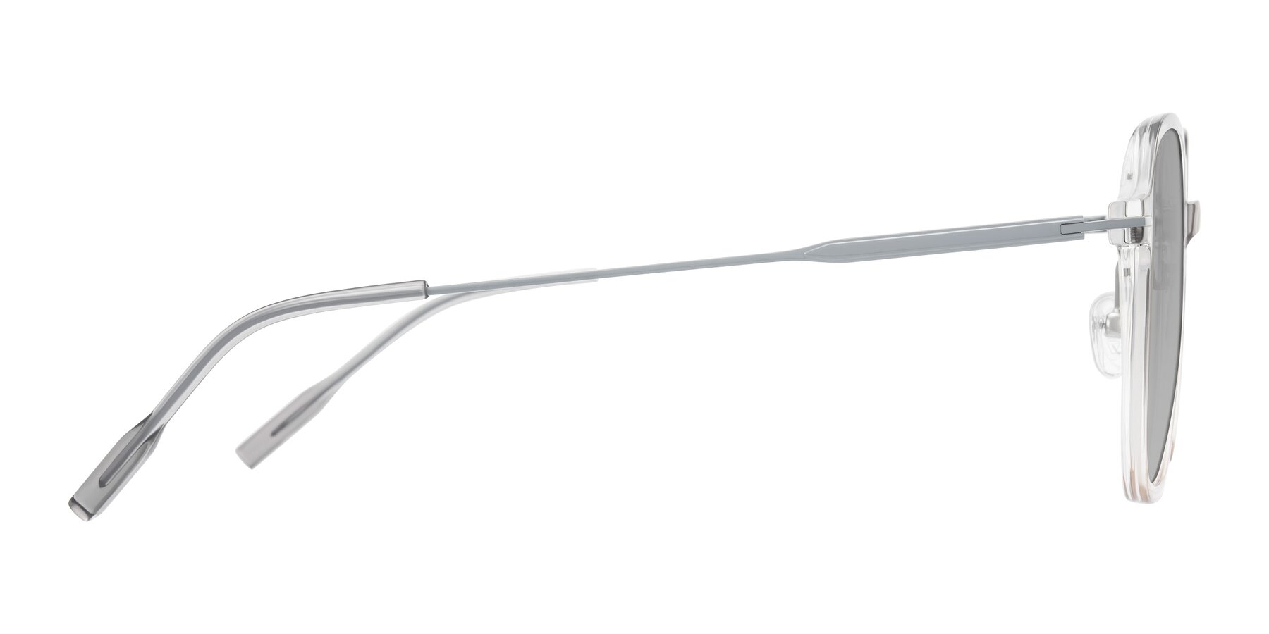 Side of Tulsah in Gradient Light Gray/Brown with Light Gray Tinted Lenses