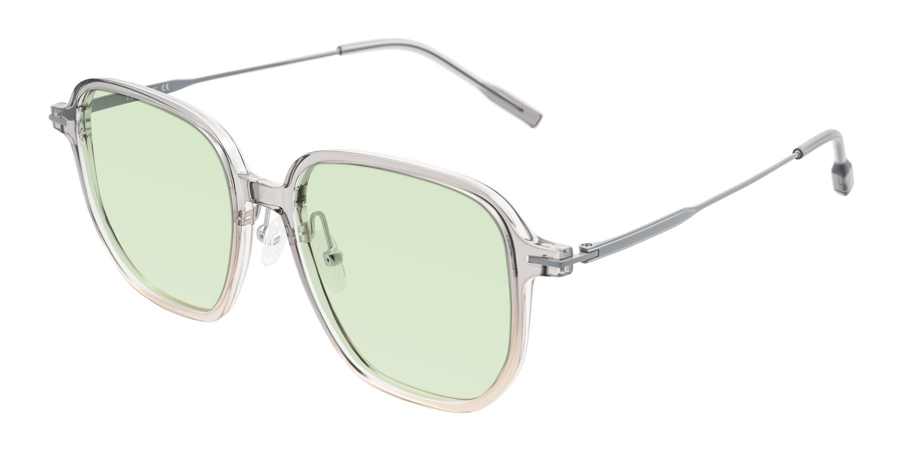 Angle of Tulsah in Gradient Light Gray/Brown with Light Green Tinted Lenses