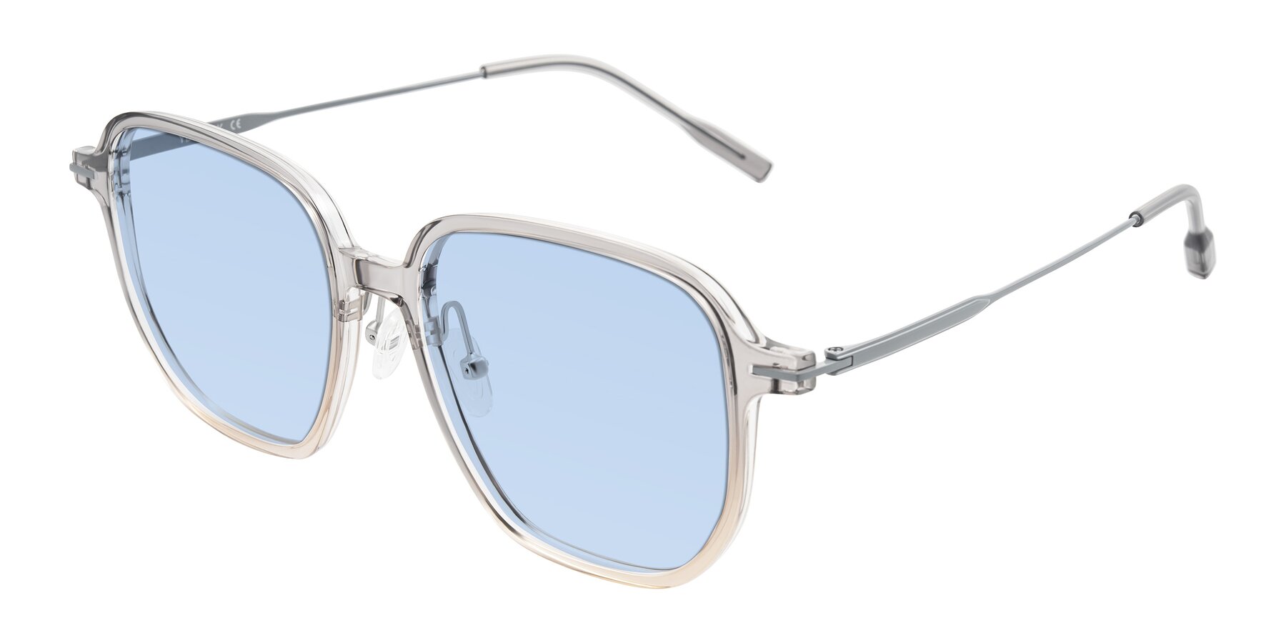 Angle of Tulsah in Gradient Light Gray/Brown with Light Blue Tinted Lenses