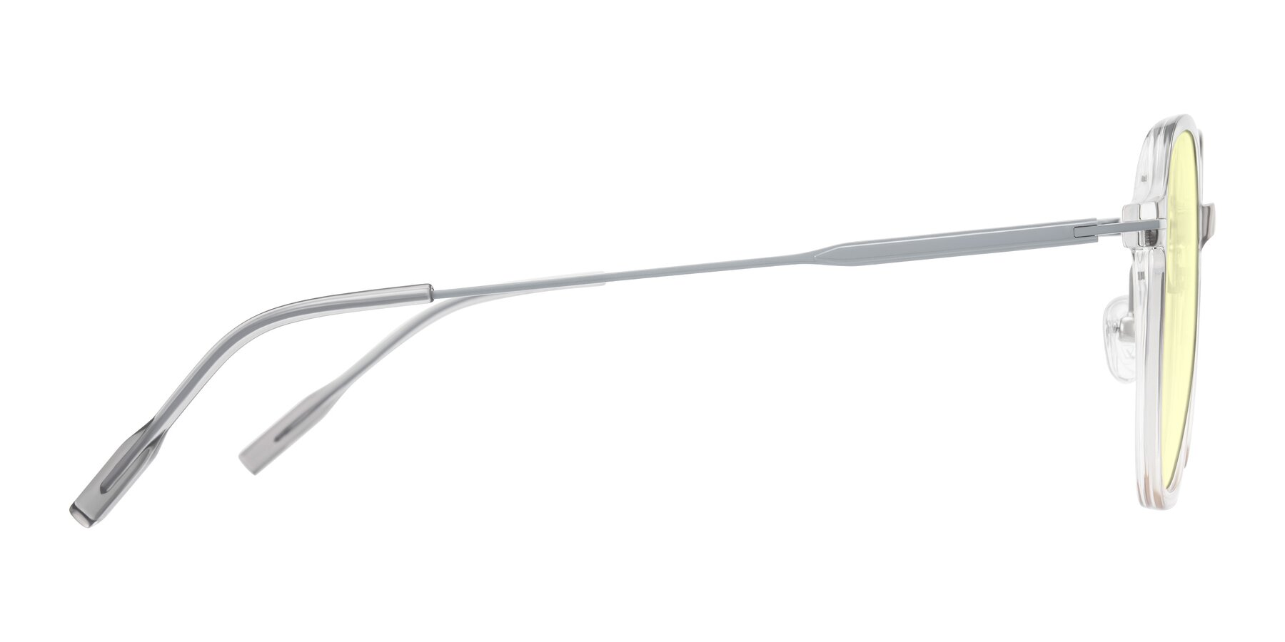 Side of Tulsah in Gradient Light Gray/Brown with Light Yellow Tinted Lenses