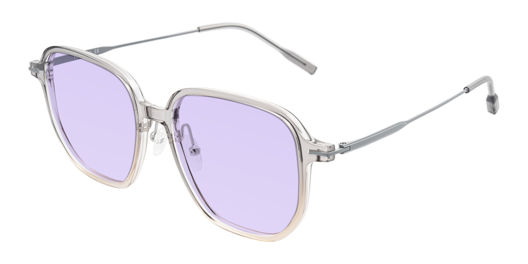 Angle of Tulsah in Gradient Light Gray/Brown with Light Purple Tinted Lenses