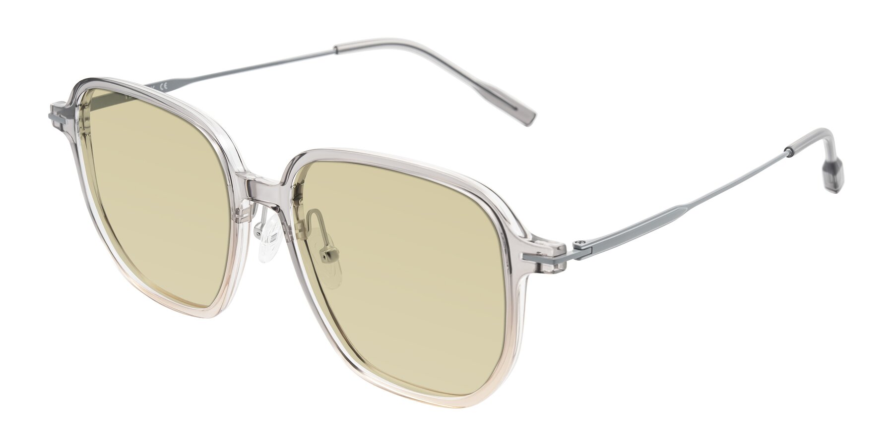 Angle of Tulsah in Gradient Light Gray/Brown with Light Champagne Tinted Lenses