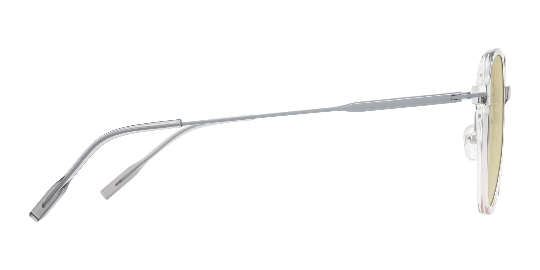 Side of Tulsah in Gradient Light Gray/Brown with Light Champagne Tinted Lenses
