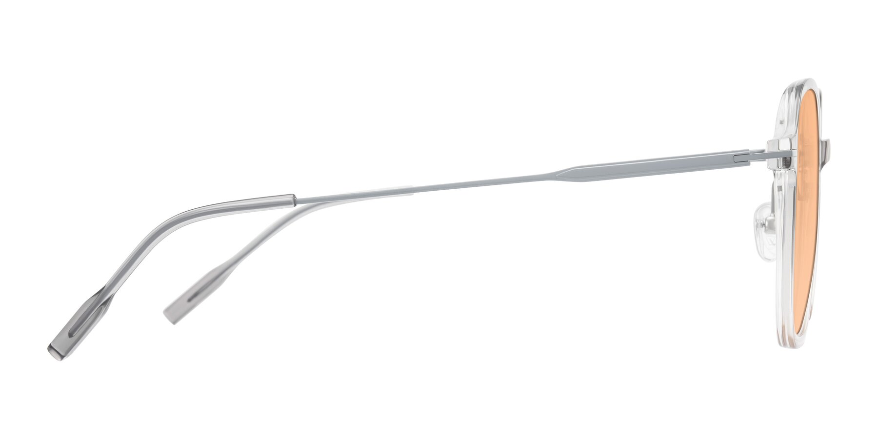 Side of Tulsah in Gradient Light Gray/Brown with Light Orange Tinted Lenses