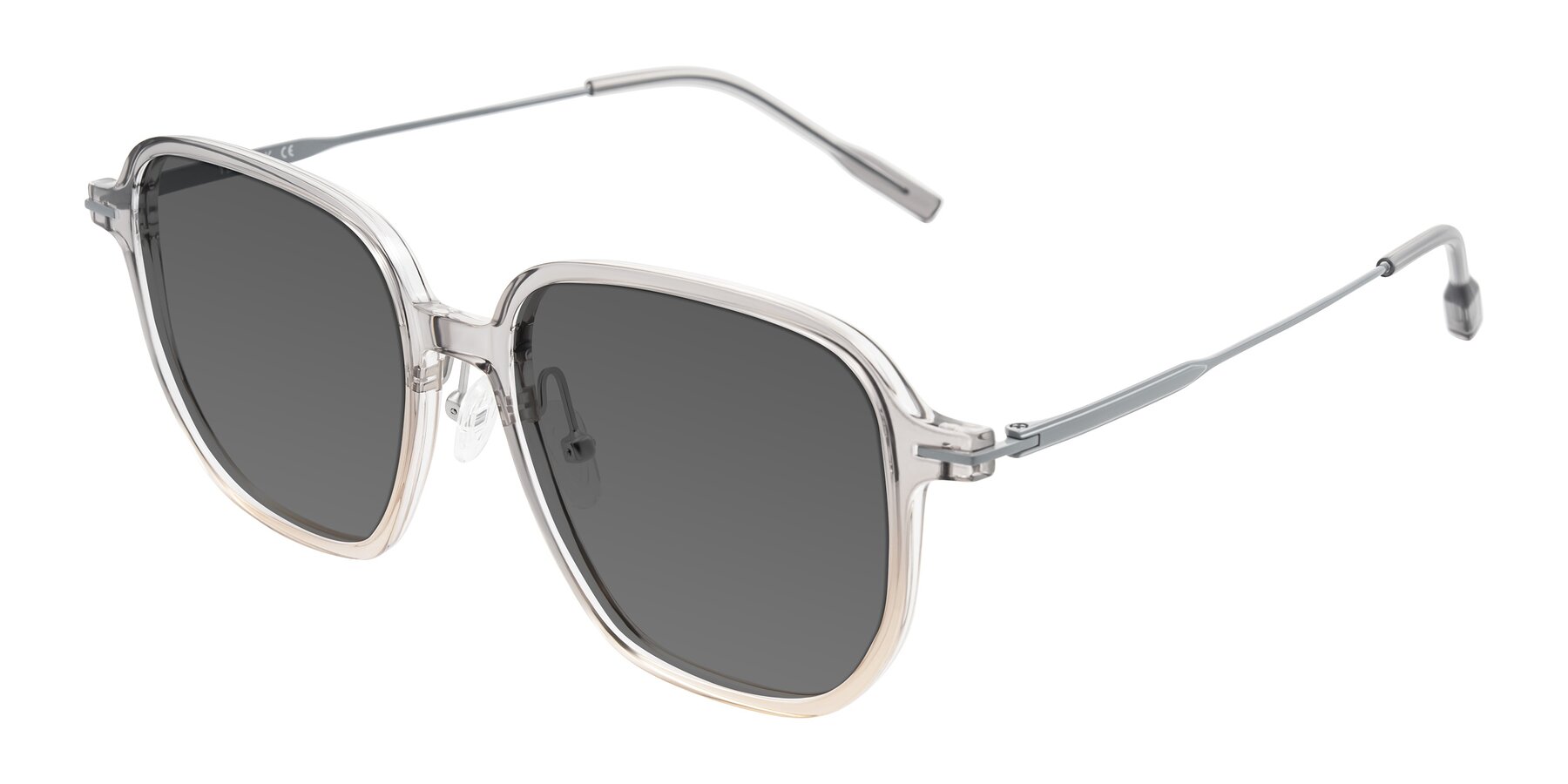 Angle of Tulsah in Gradient Light Gray/Brown with Medium Gray Tinted Lenses