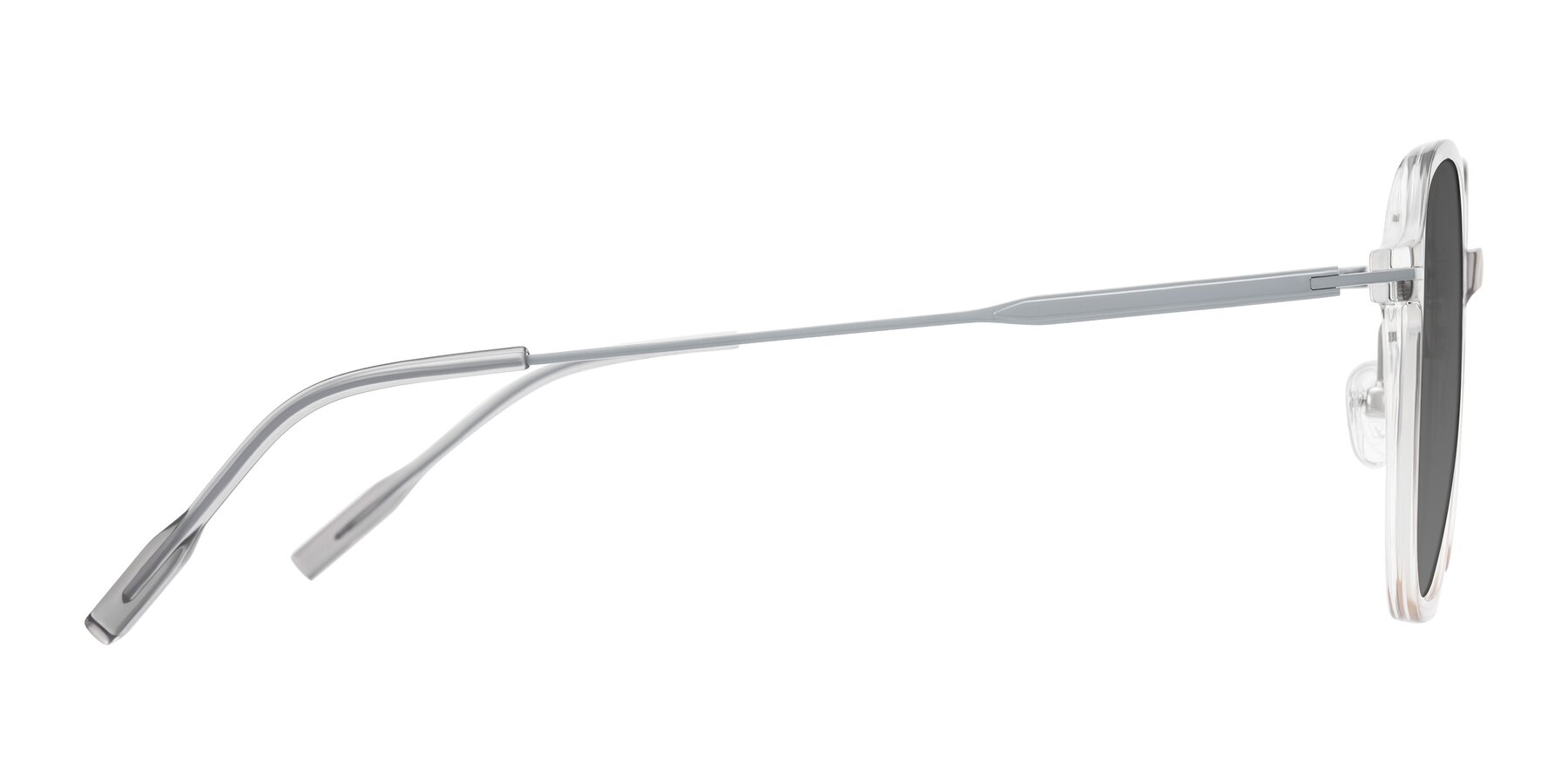 Side of Tulsah in Gradient Light Gray/Brown with Medium Gray Tinted Lenses