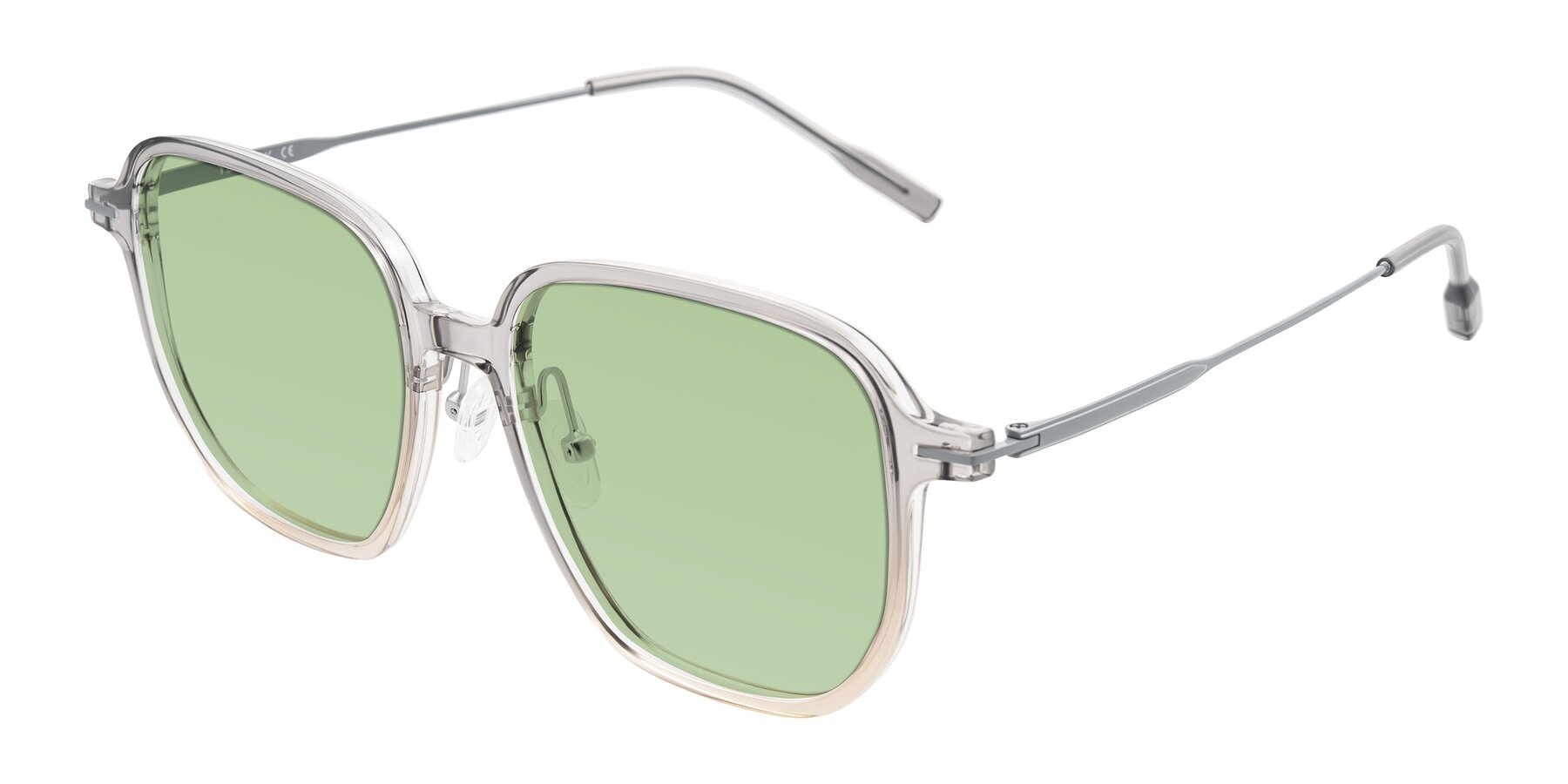 Angle of Tulsah in Gradient Light Gray/Brown with Medium Green Tinted Lenses
