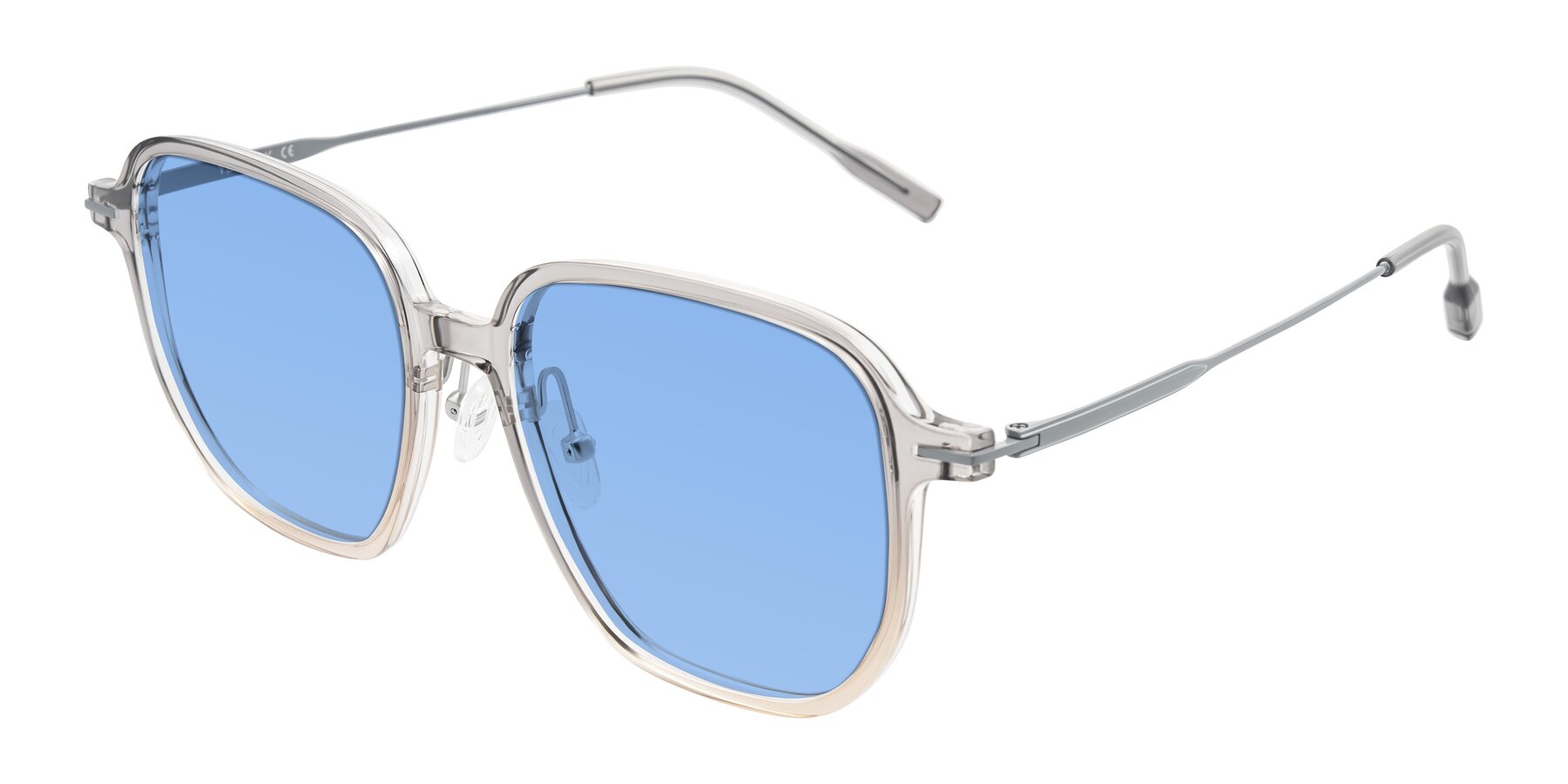 Angle of Tulsah in Gradient Light Gray/Brown with Medium Blue Tinted Lenses