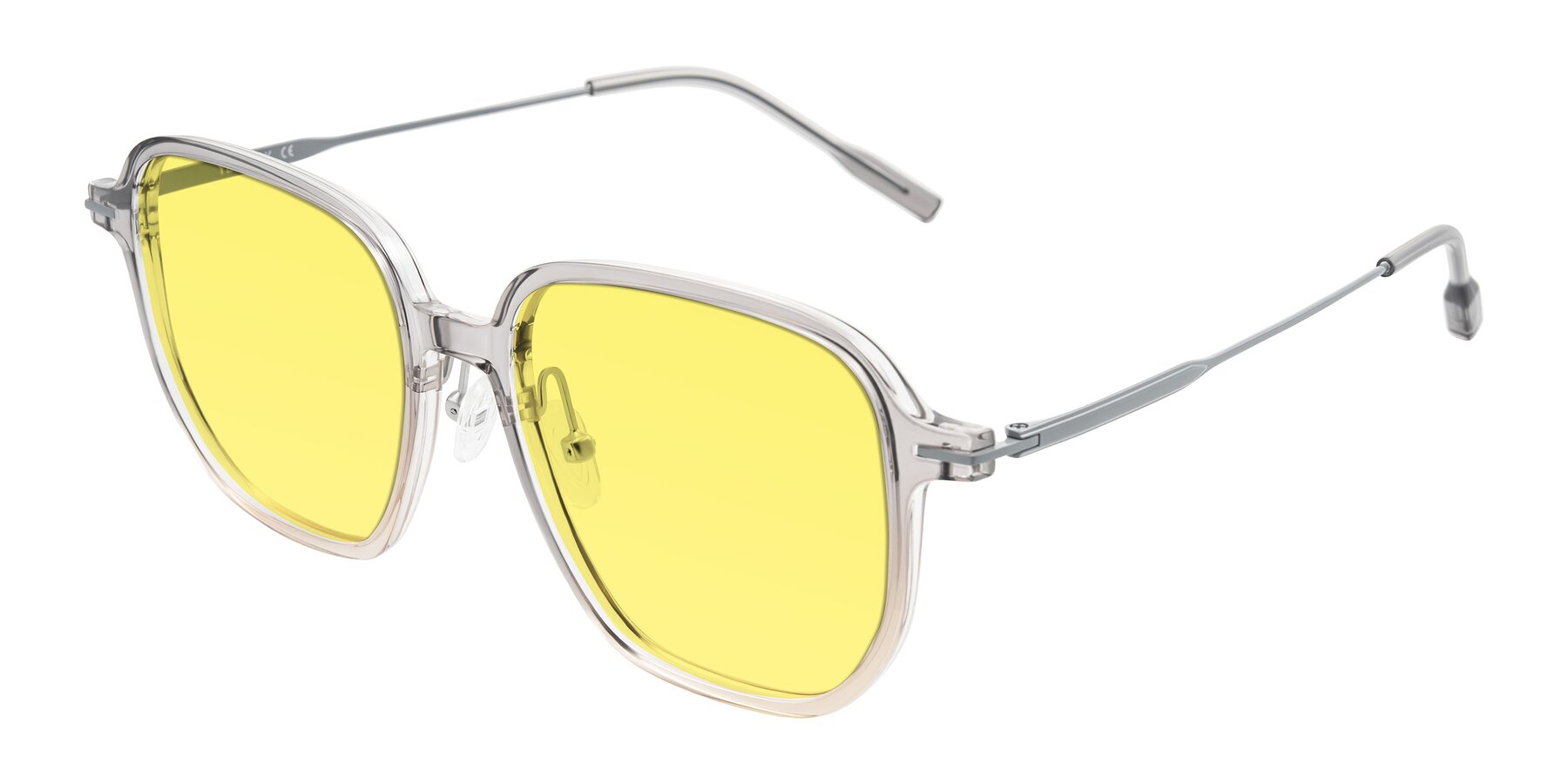 Angle of Tulsah in Gradient Light Gray/Brown with Medium Yellow Tinted Lenses