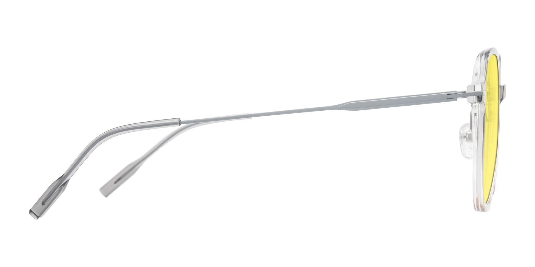 Side of Tulsah in Gradient Light Gray/Brown with Medium Yellow Tinted Lenses