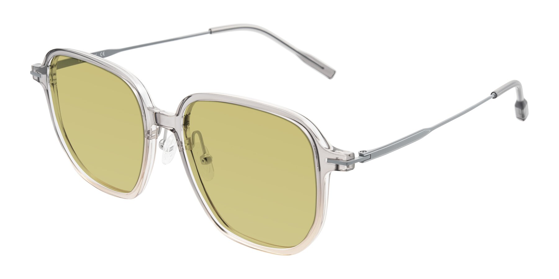 Angle of Tulsah in Gradient Light Gray/Brown with Medium Champagne Tinted Lenses