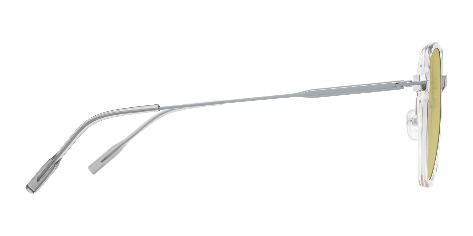 Side of Tulsah in Gradient Light Gray/Brown with Medium Champagne Tinted Lenses