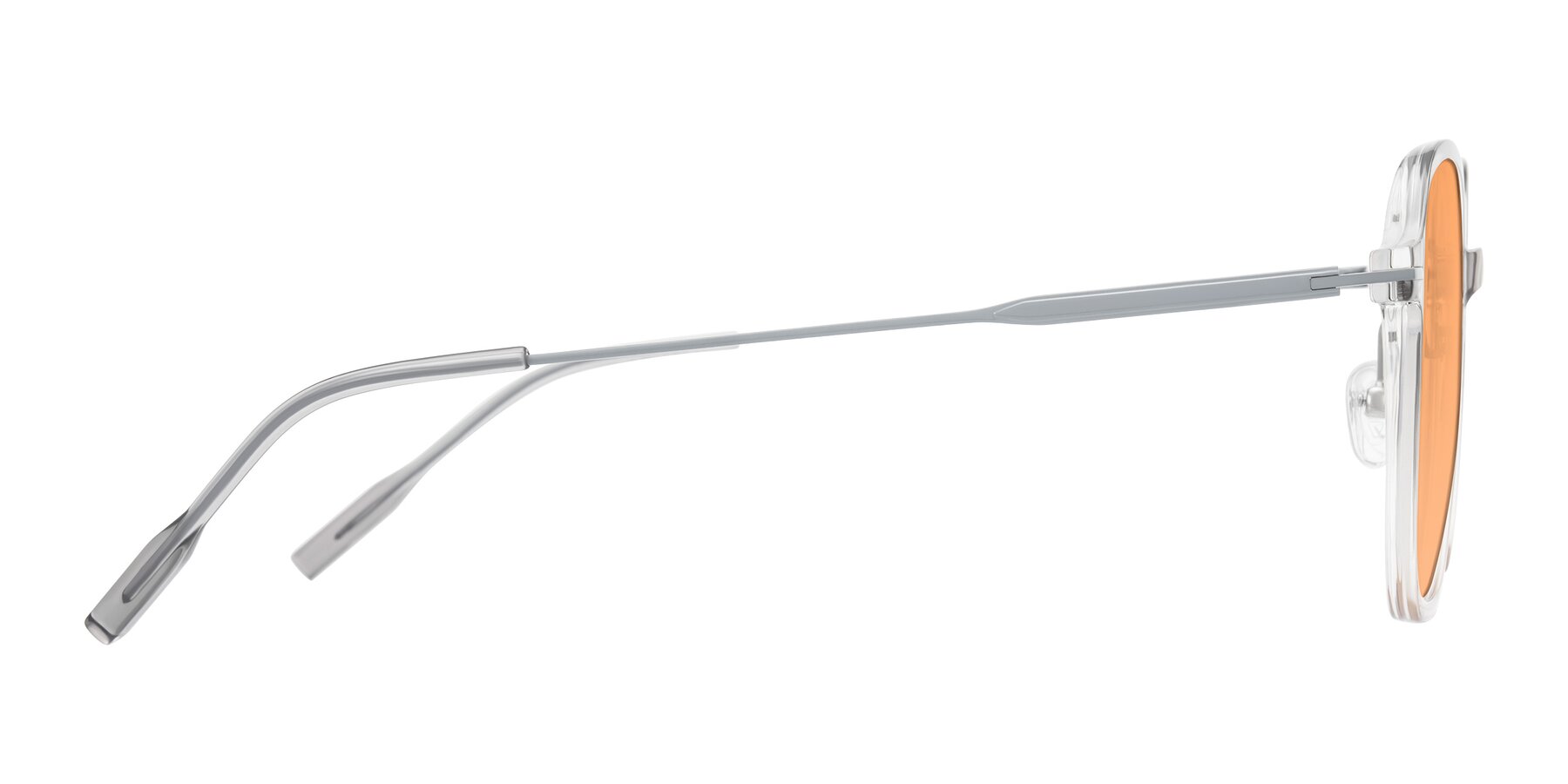 Side of Tulsah in Gradient Light Gray/Brown with Medium Orange Tinted Lenses