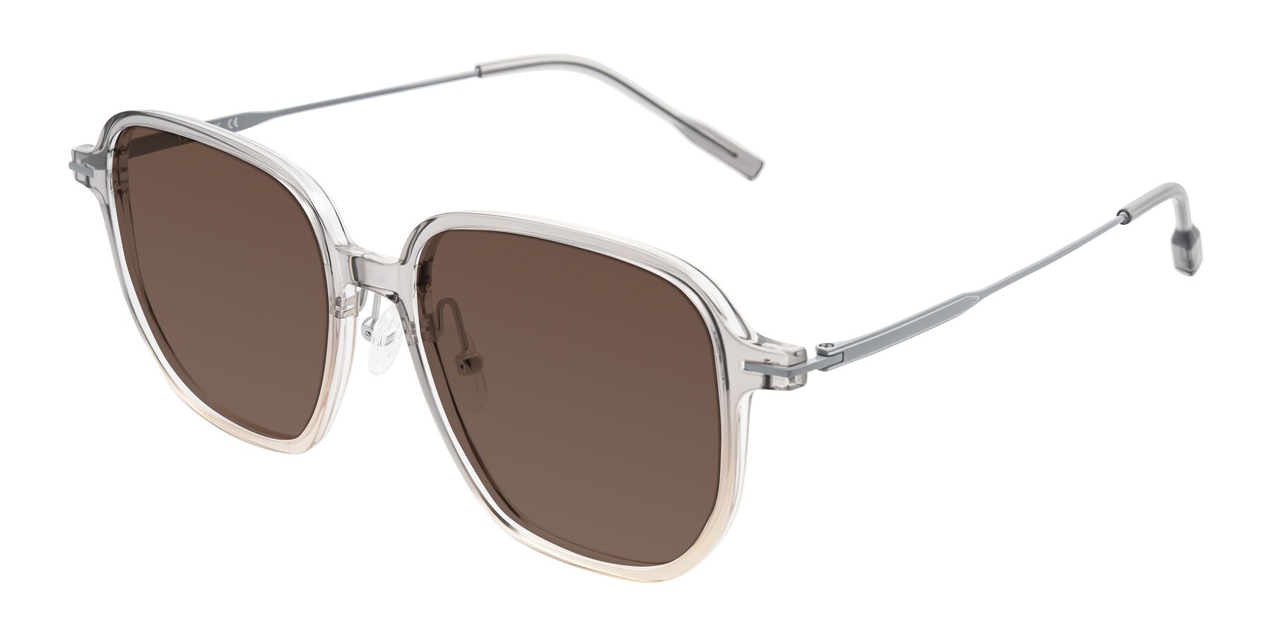 Angle of Tulsah in Gradient Light Gray/Brown with Brown Tinted Lenses