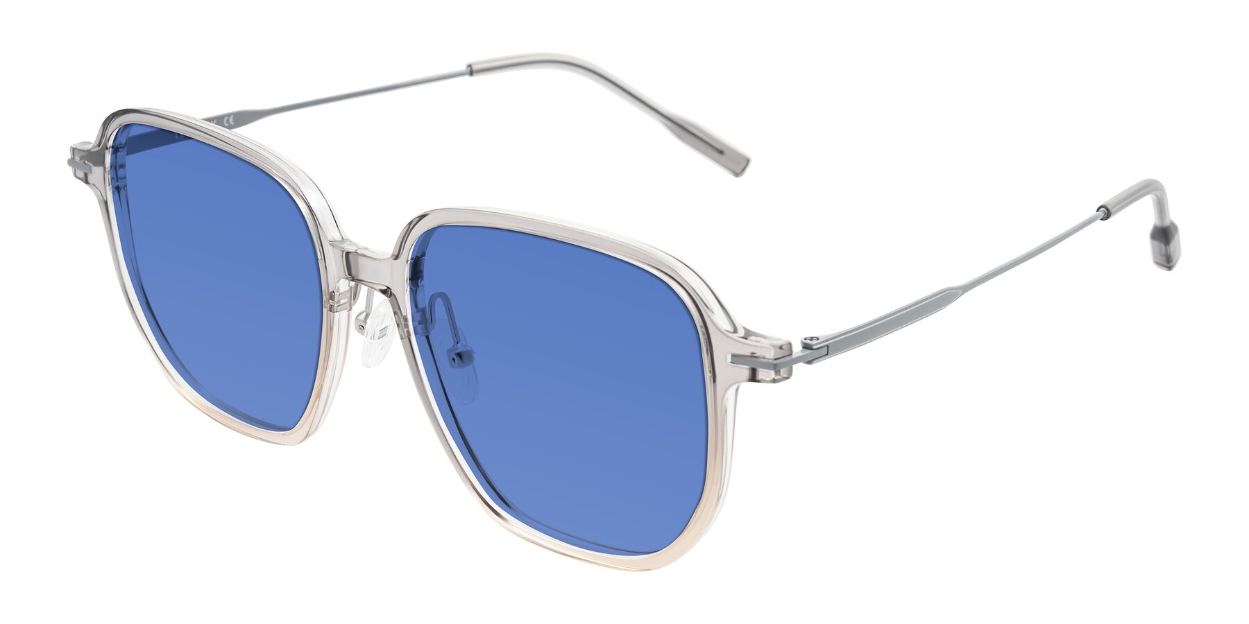 Angle of Tulsah in Gradient Light Gray/Brown with Blue Tinted Lenses