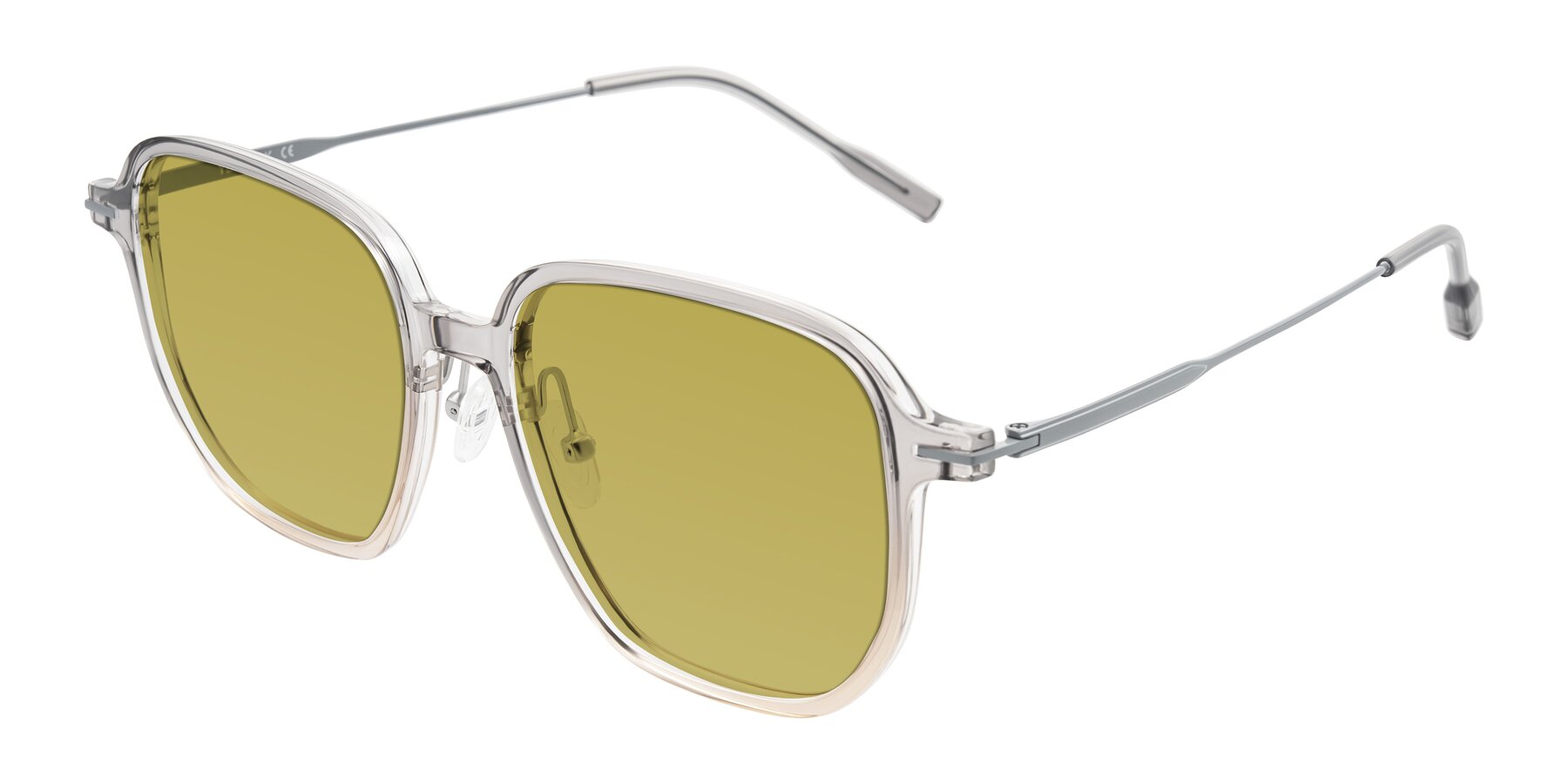 Angle of Tulsah in Gradient Light Gray/Brown with Champagne Tinted Lenses