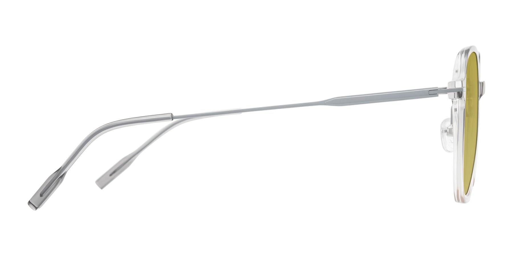 Side of Tulsah in Gradient Light Gray/Brown with Champagne Tinted Lenses