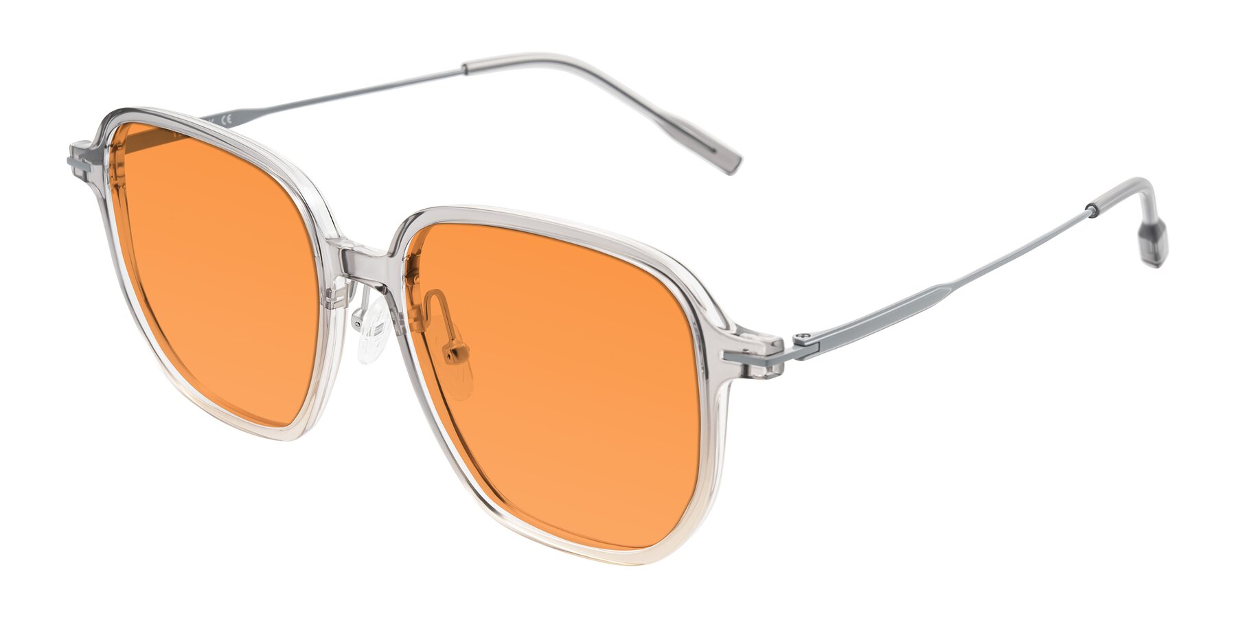 Angle of Tulsah in Gradient Light Gray/Brown with Orange Tinted Lenses