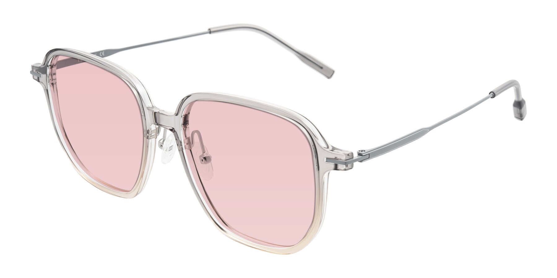 Angle of Tulsah in Gradient Light Gray/Brown with Light Garnet Tinted Lenses