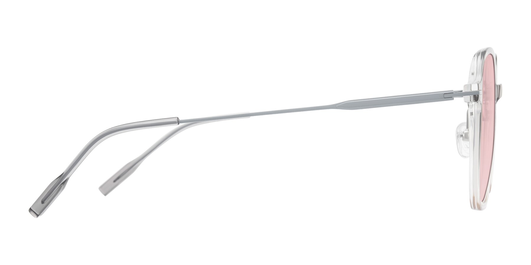 Side of Tulsah in Gradient Light Gray/Brown with Light Garnet Tinted Lenses