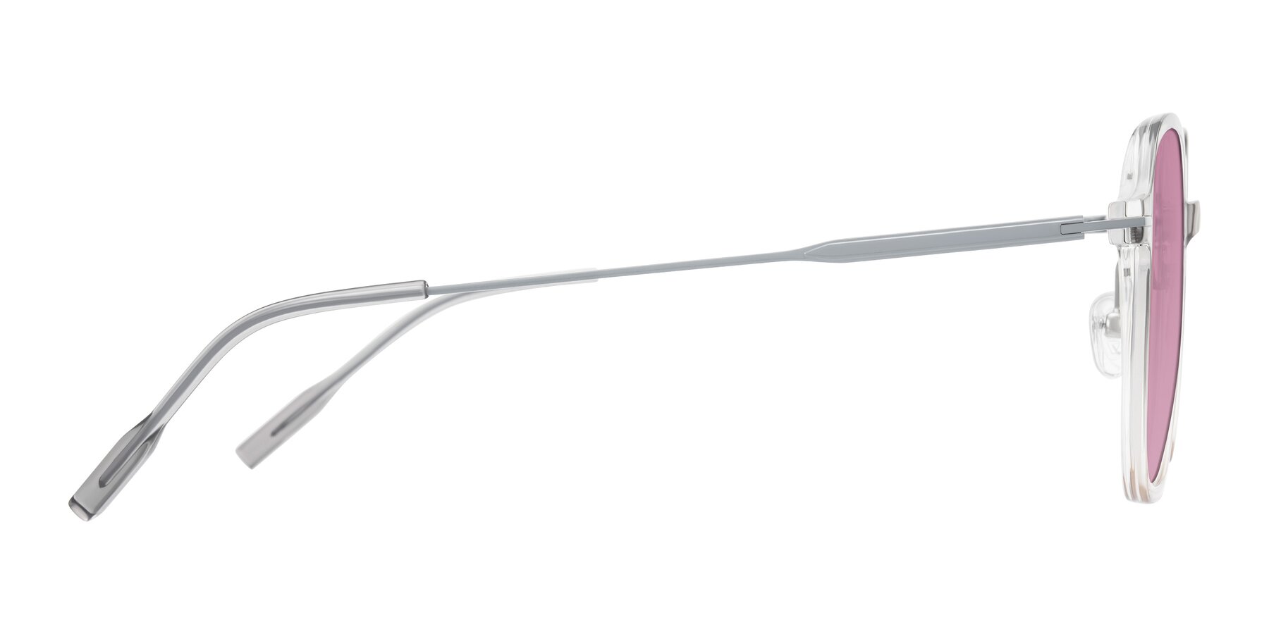 Side of Tulsah in Gradient Light Gray/Brown with Medium Wine Tinted Lenses