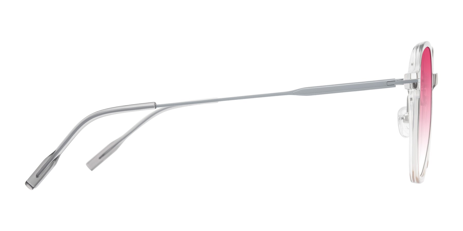 Side of Tulsah in Gradient Light Gray/Brown with Pink Gradient Lenses