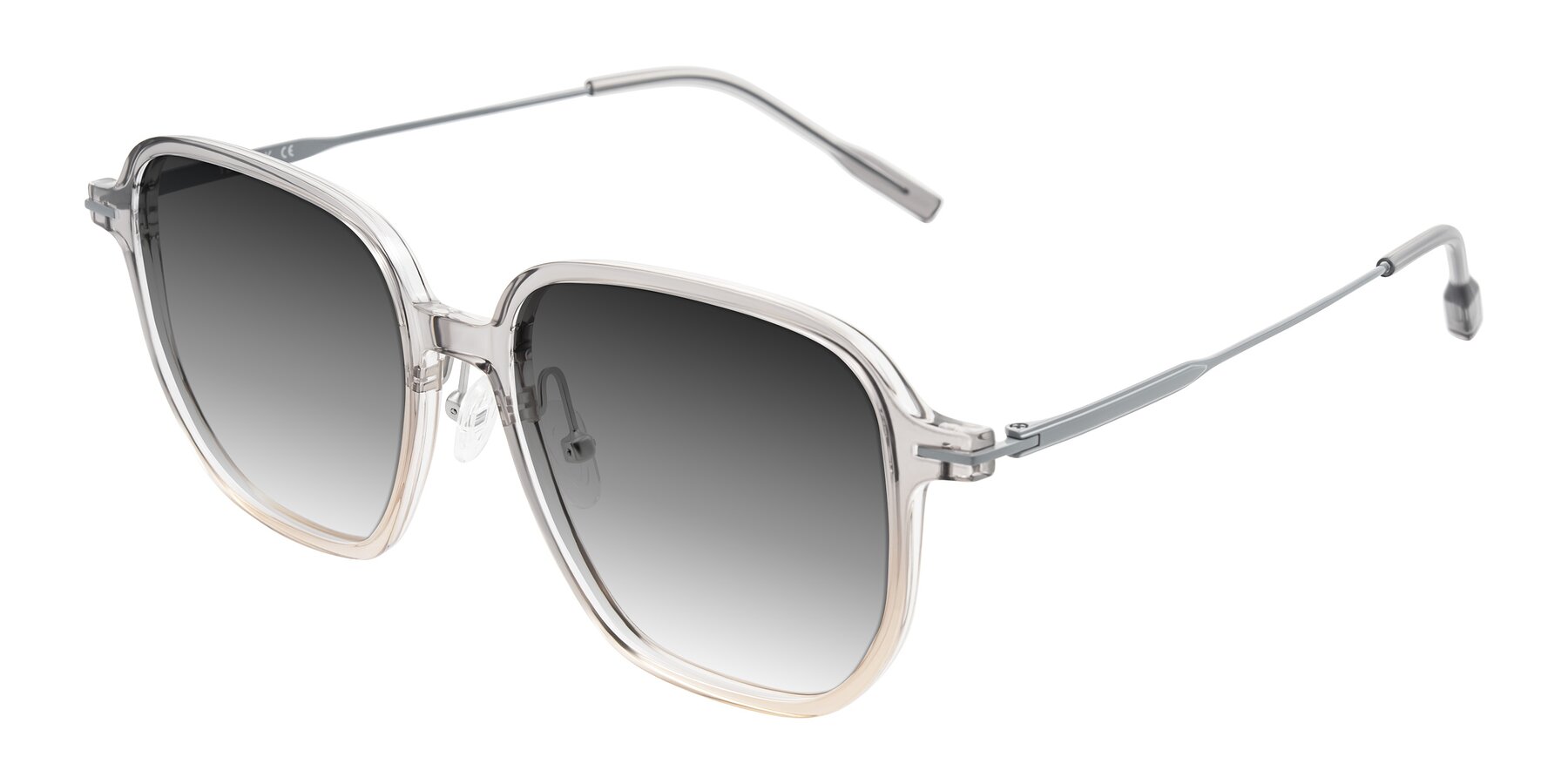 Angle of Tulsah in Gradient Light Gray/Brown with Gray Gradient Lenses