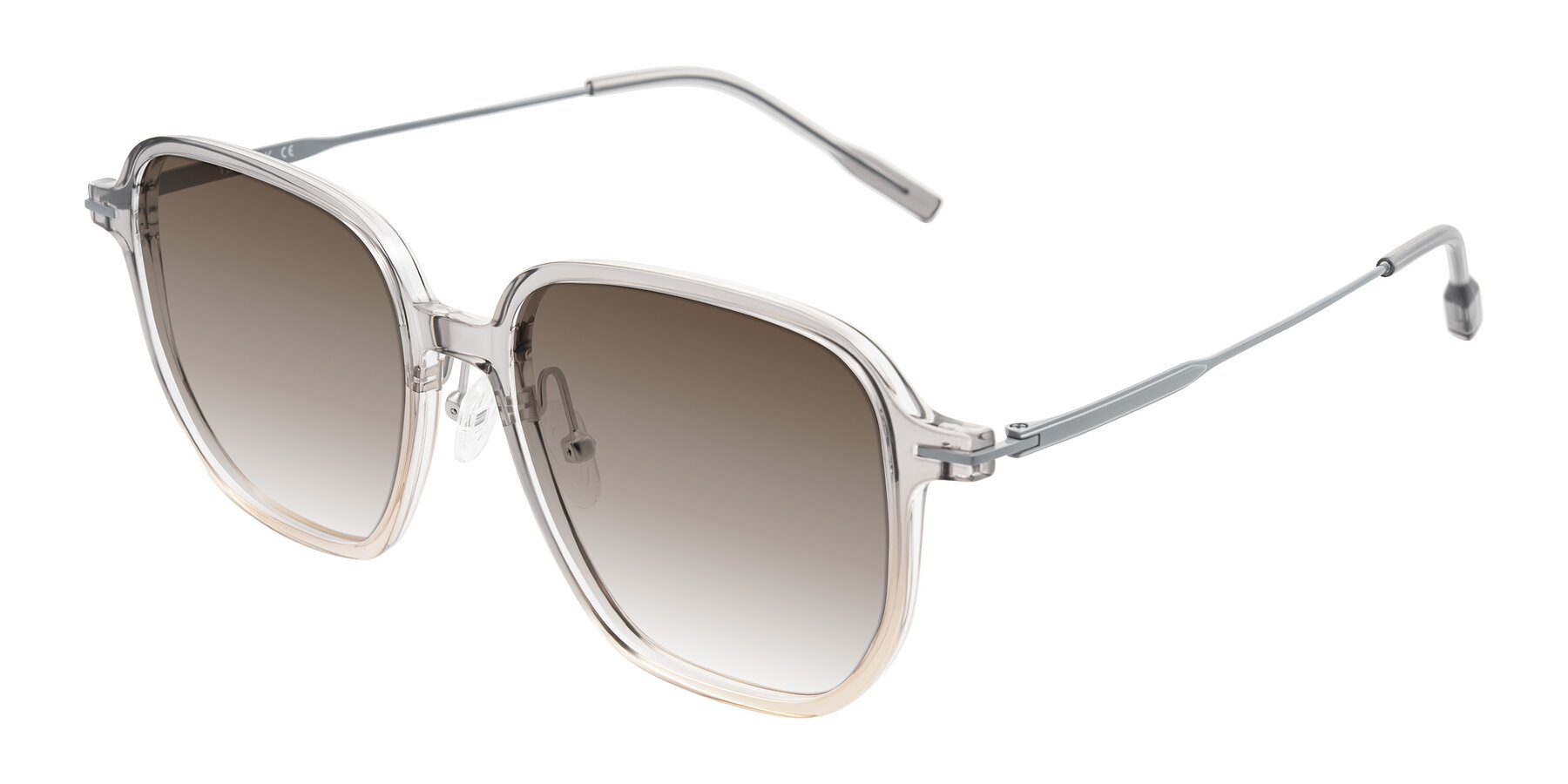 Angle of Tulsah in Gradient Light Gray/Brown with Brown Gradient Lenses