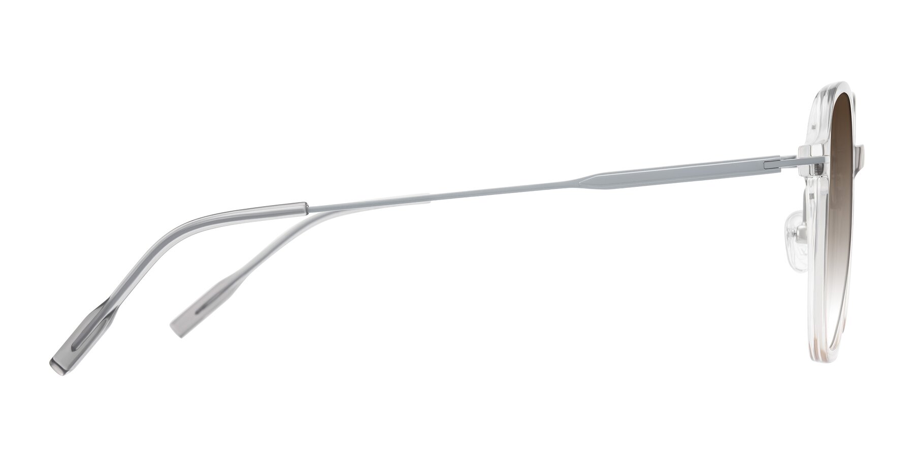 Side of Tulsah in Gradient Light Gray/Brown with Brown Gradient Lenses