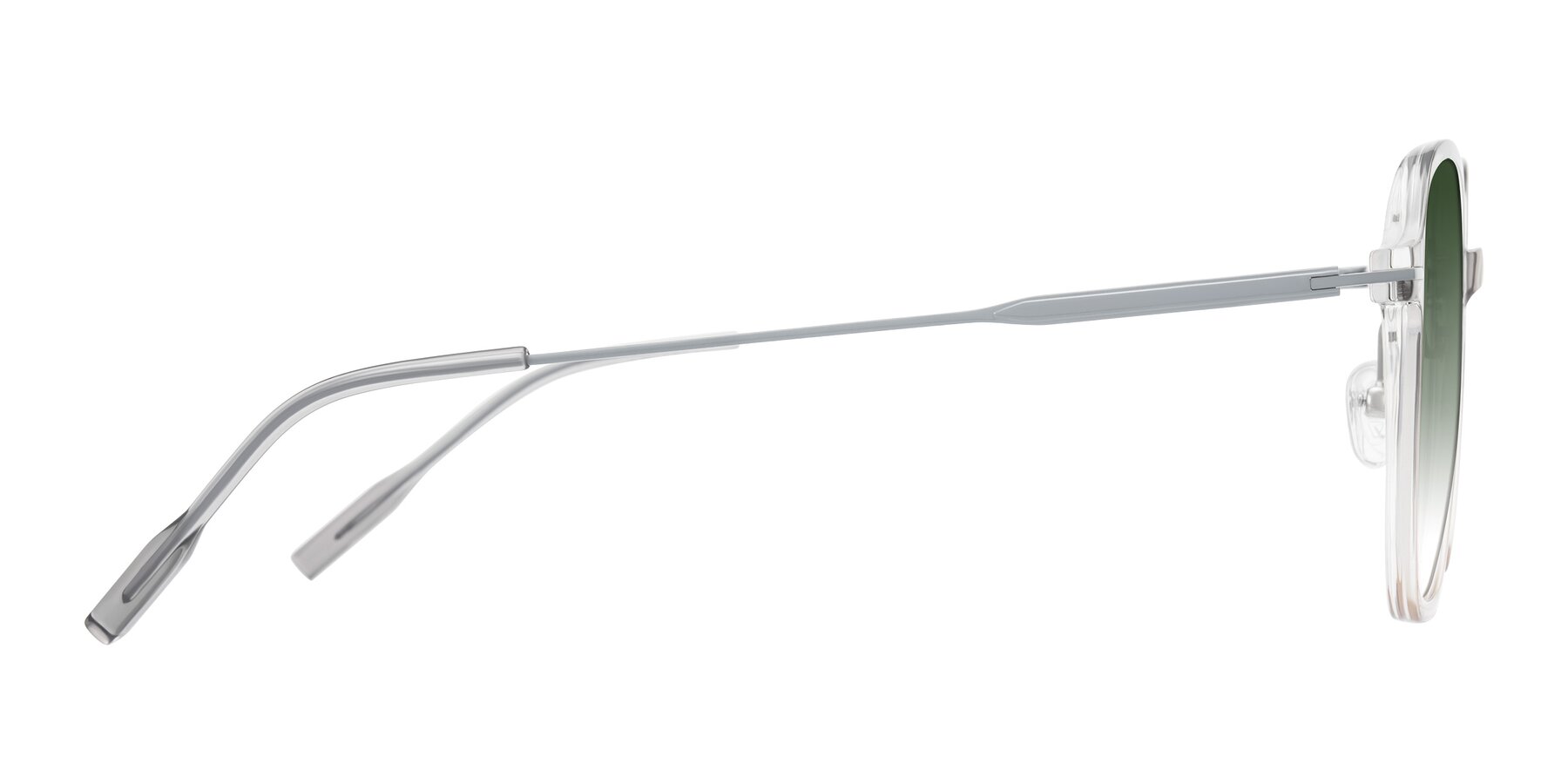 Side of Tulsah in Gradient Light Gray/Brown with Green Gradient Lenses