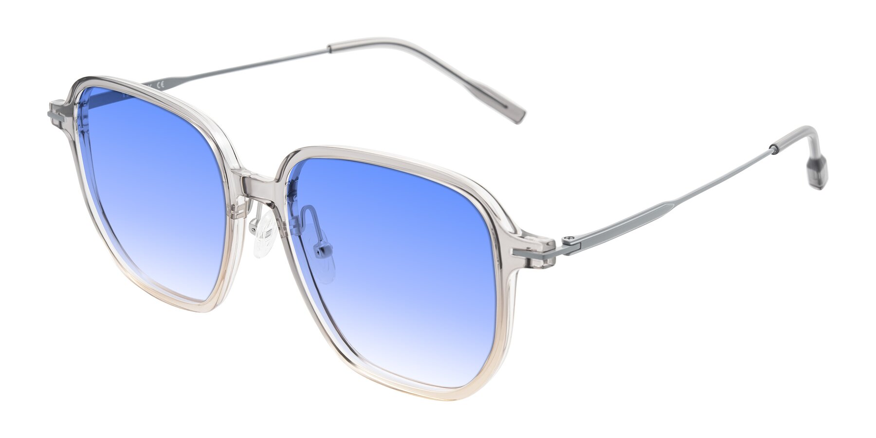 Angle of Tulsah in Gradient Light Gray/Brown with Blue Gradient Lenses