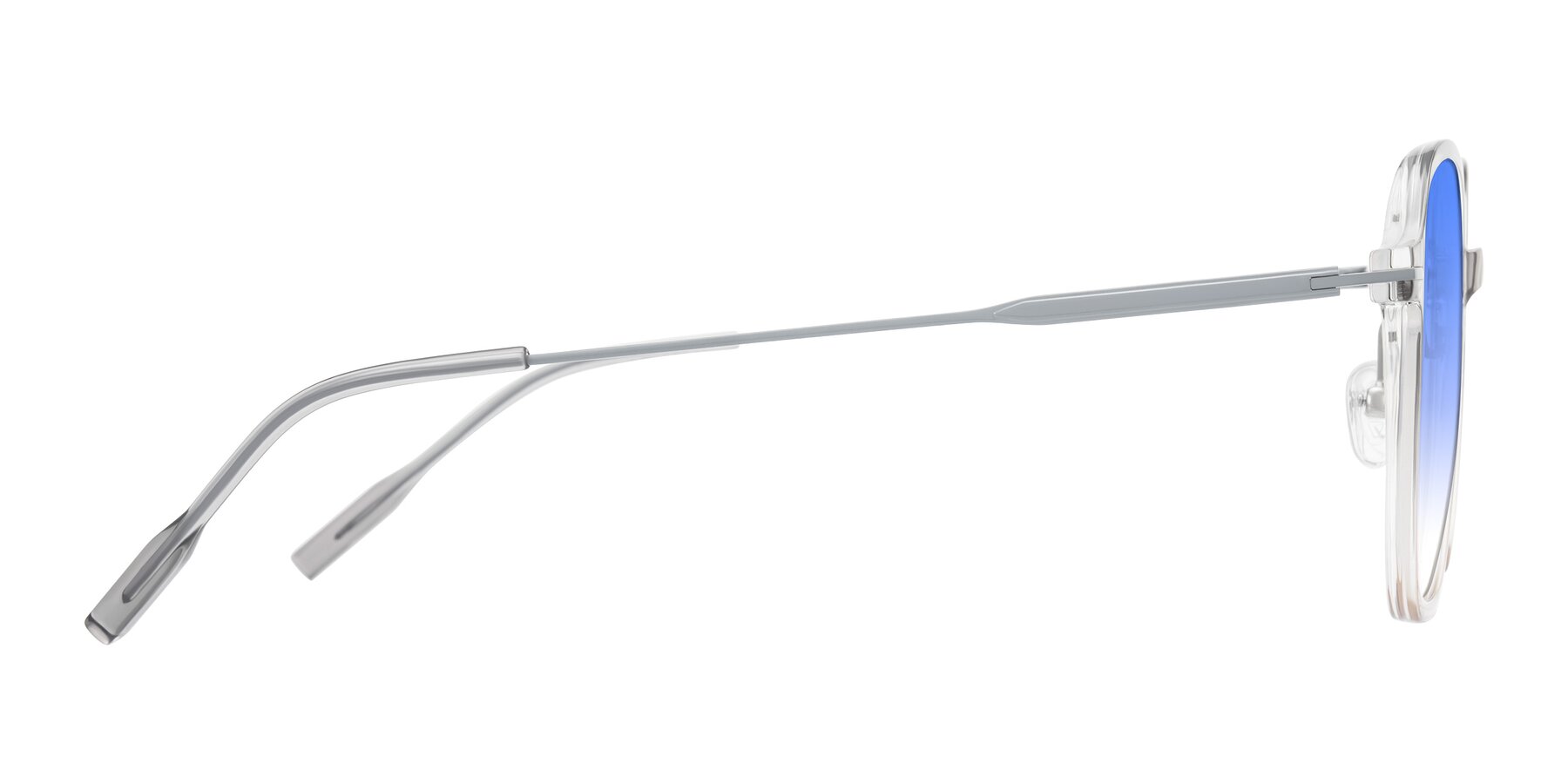 Side of Tulsah in Gradient Light Gray/Brown with Blue Gradient Lenses