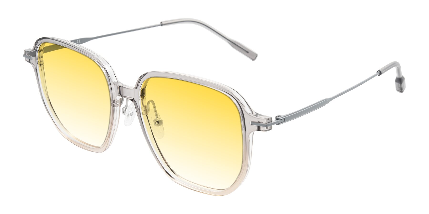 Angle of Tulsah in Gradient Light Gray/Brown with Yellow Gradient Lenses
