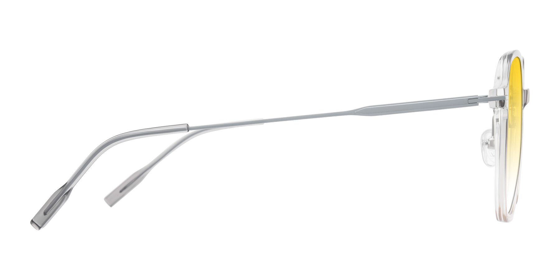 Side of Tulsah in Gradient Light Gray/Brown with Yellow Gradient Lenses