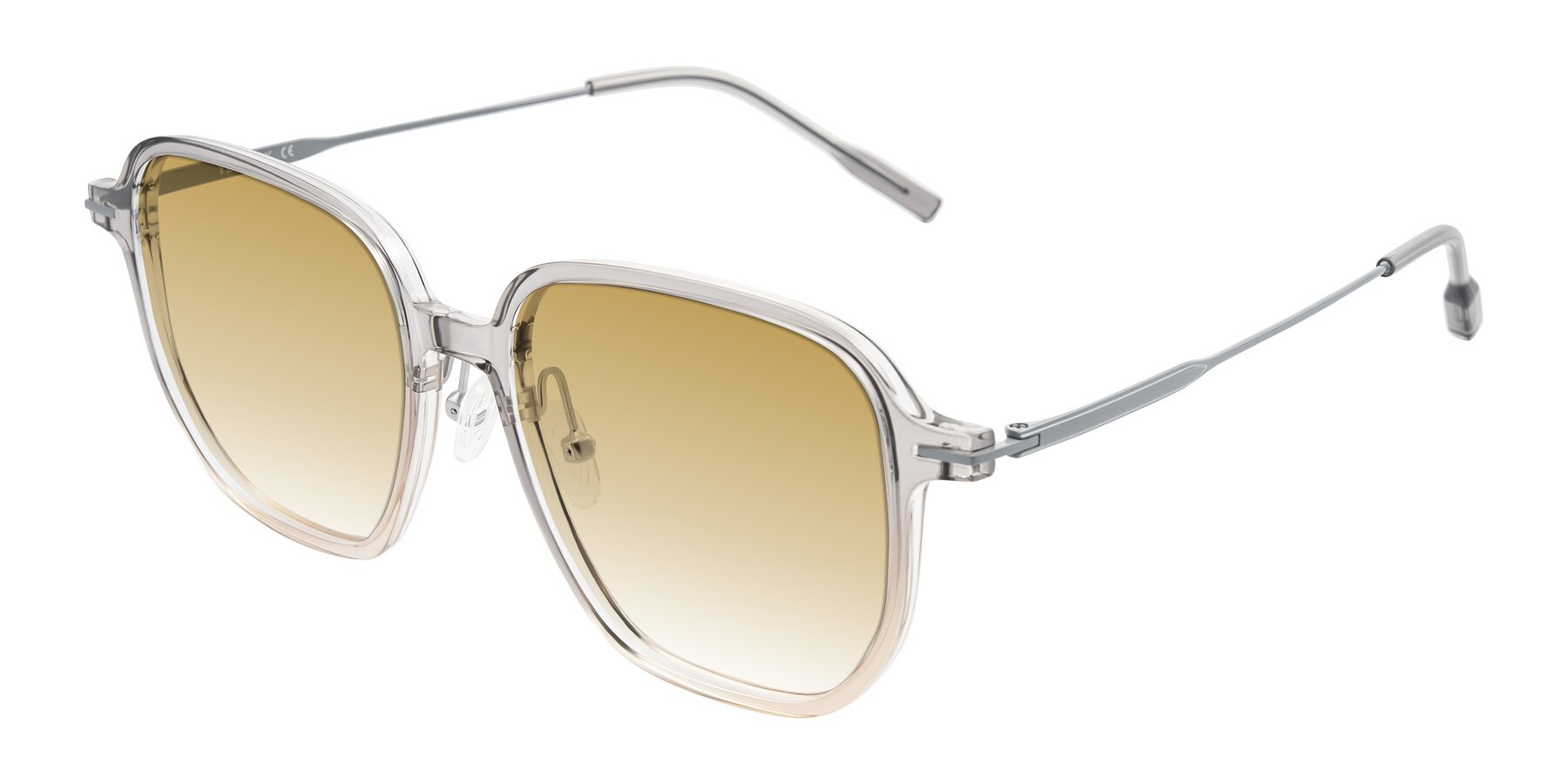 Angle of Tulsah in Gradient Light Gray/Brown with Champagne Gradient Lenses