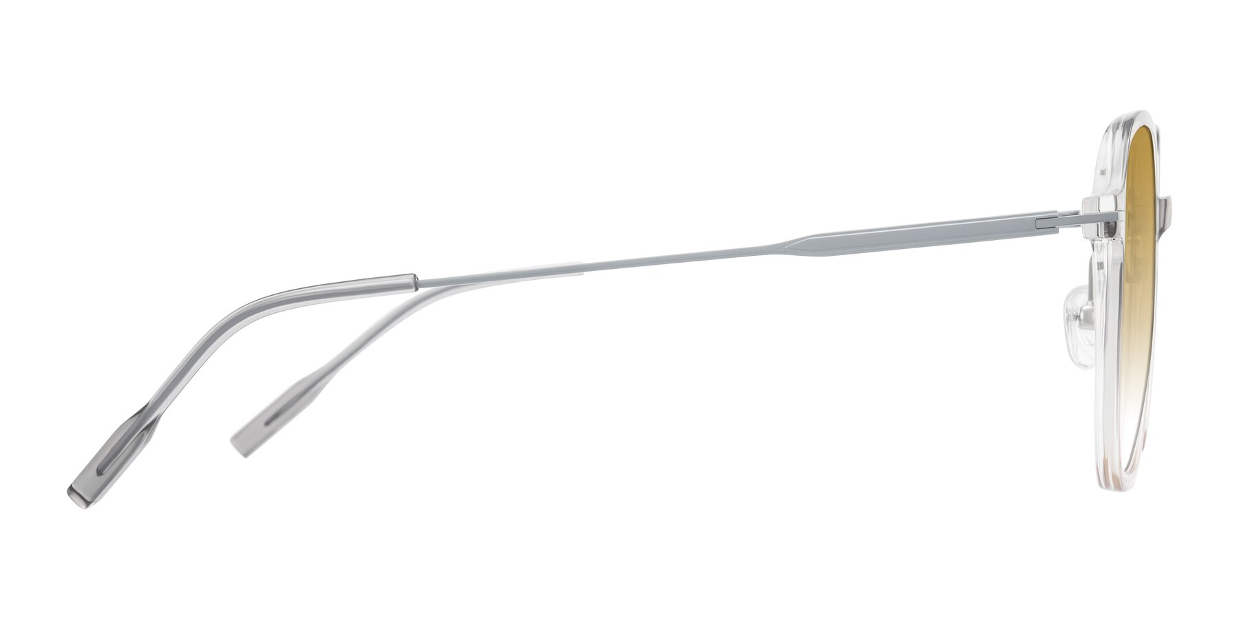 Side of Tulsah in Gradient Light Gray/Brown with Champagne Gradient Lenses