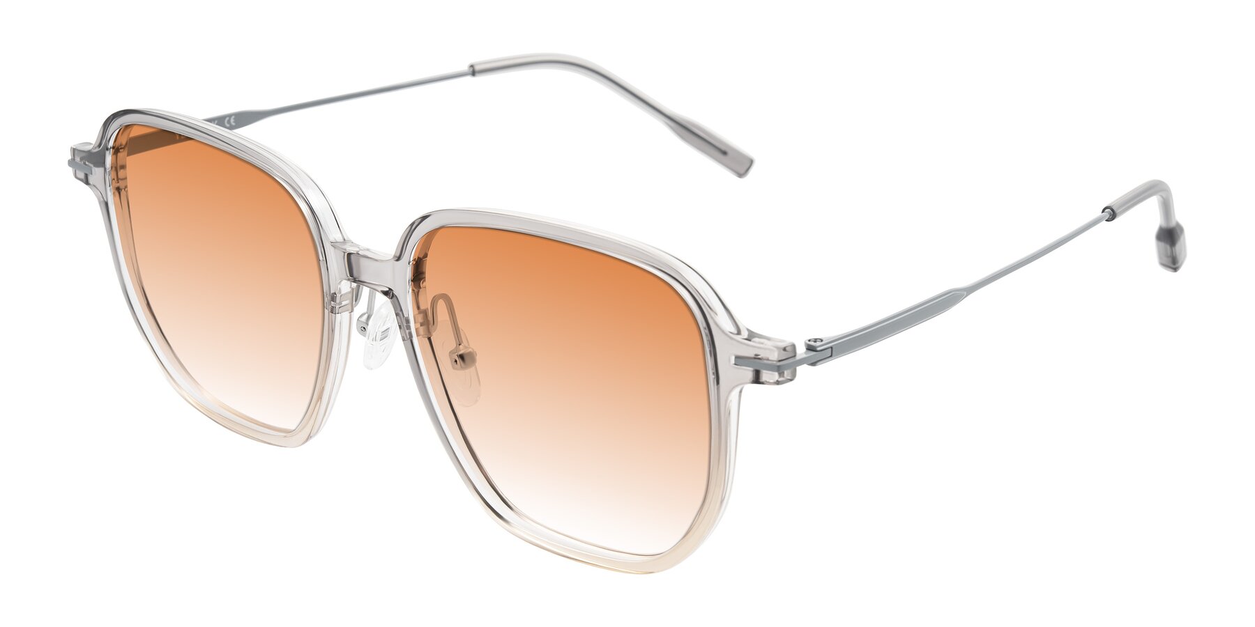 Angle of Tulsah in Gradient Light Gray/Brown with Orange Gradient Lenses