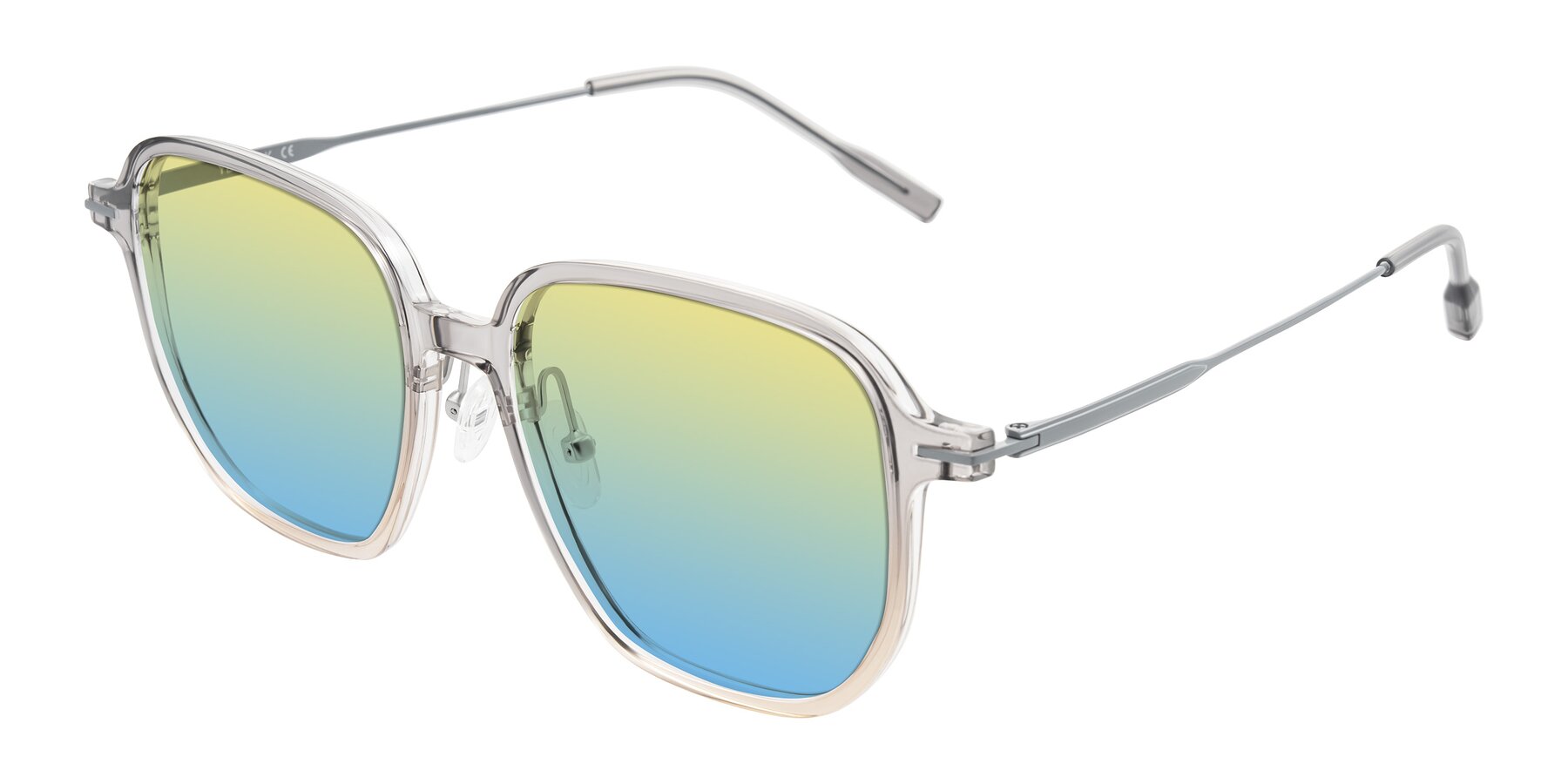 Angle of Tulsah in Gradient Light Gray/Brown with Yellow / Blue Gradient Lenses