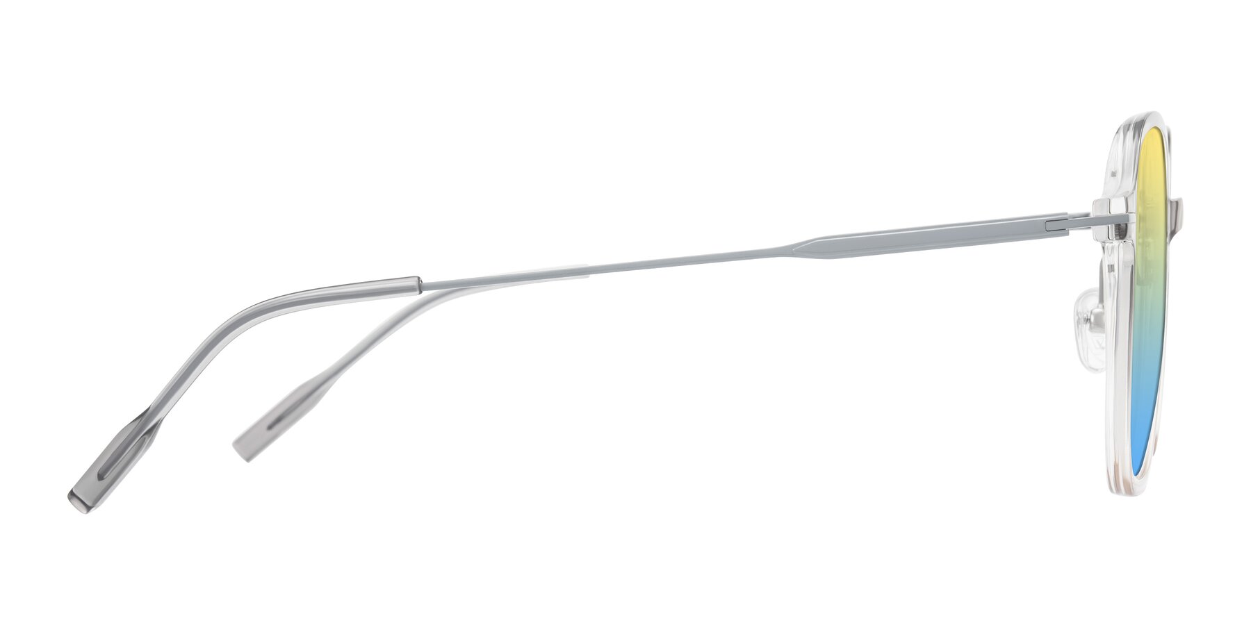 Side of Tulsah in Gradient Light Gray/Brown with Yellow / Blue Gradient Lenses