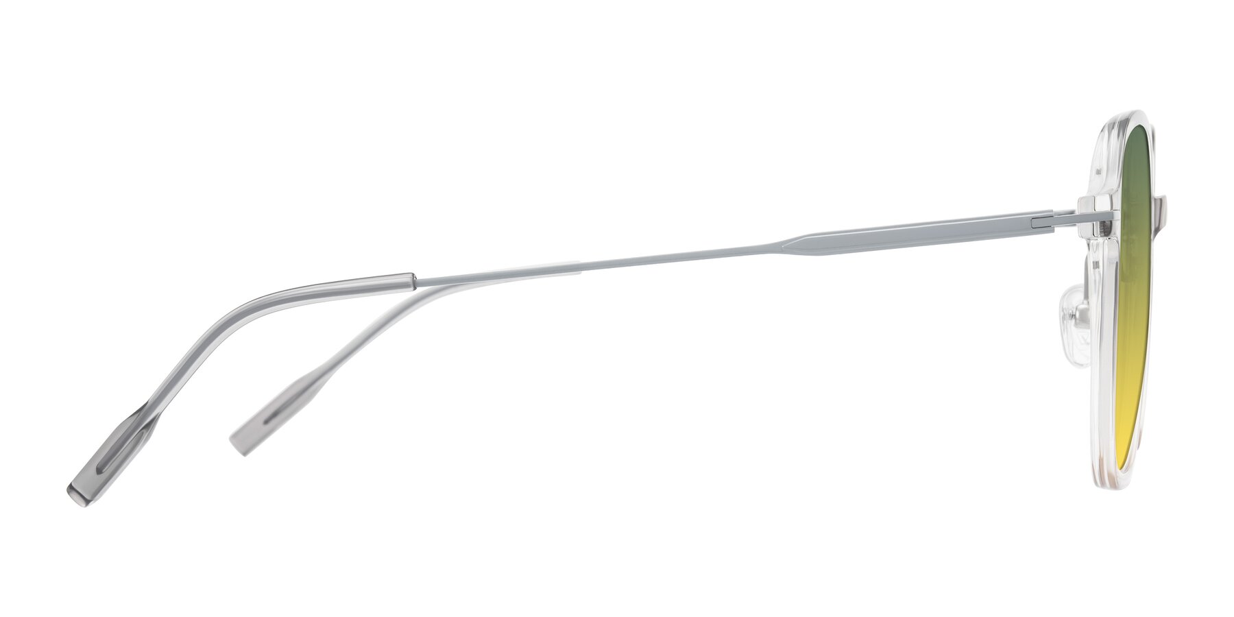 Side of Tulsah in Gradient Light Gray/Brown with Green / Yellow Gradient Lenses