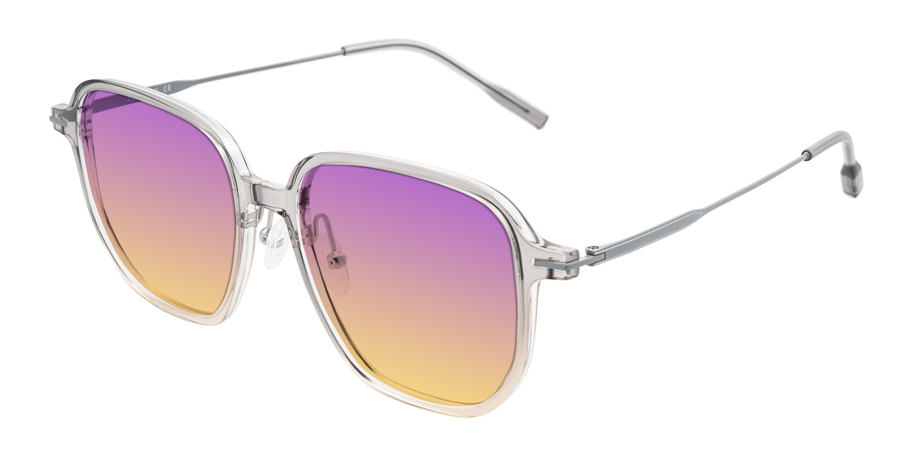 Angle of Tulsah in Gradient Light Gray/Brown with Purple / Yellow Gradient Lenses