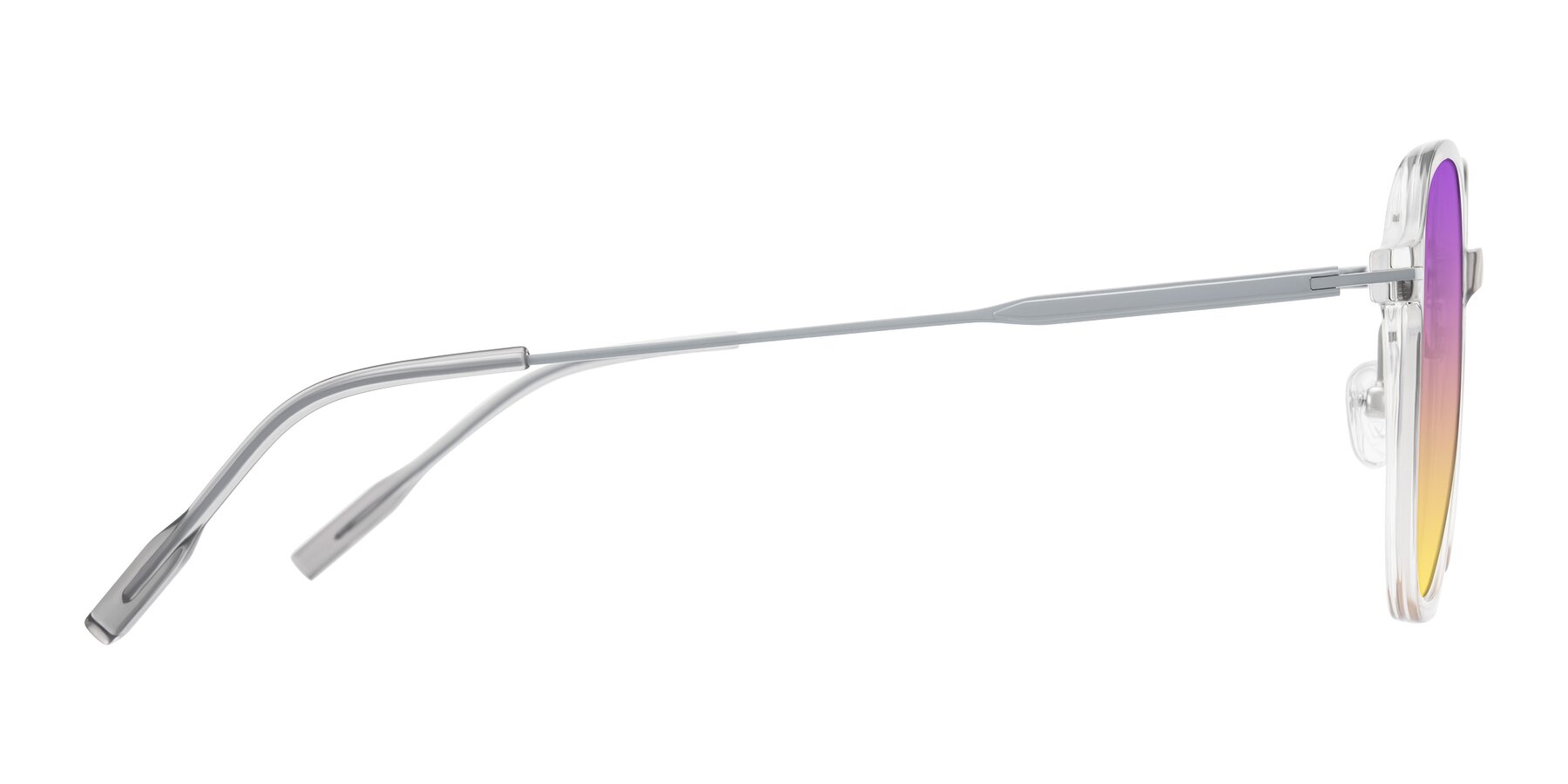 Side of Tulsah in Gradient Light Gray/Brown with Purple / Yellow Gradient Lenses