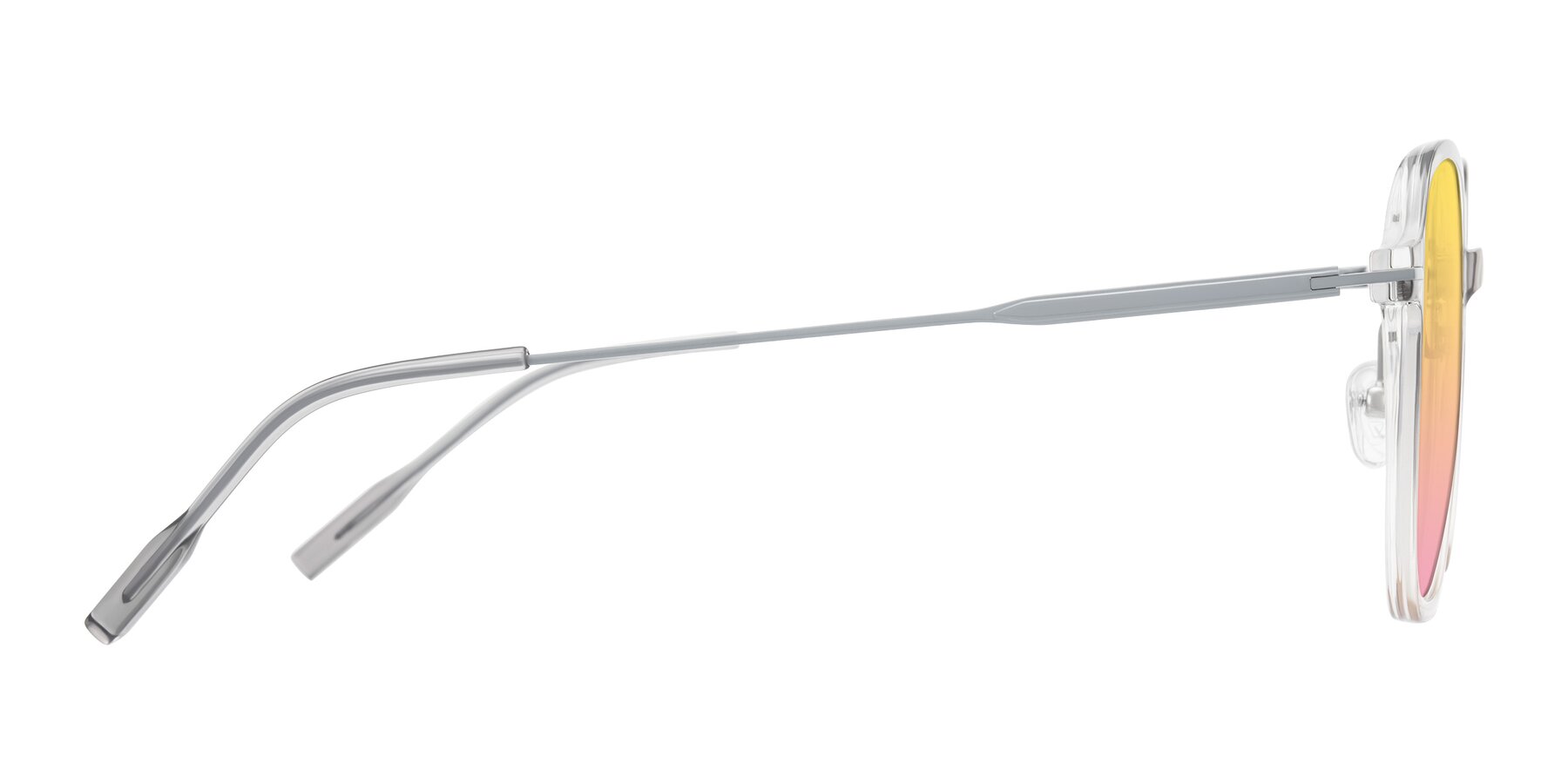 Side of Tulsah in Gradient Light Gray/Brown with Yellow / Pink Gradient Lenses