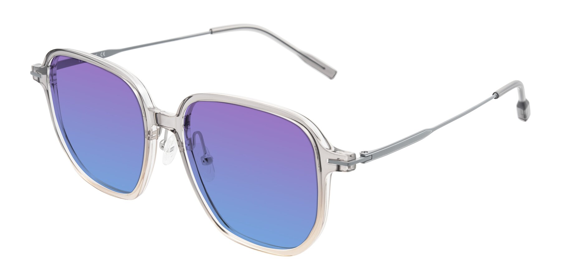 Angle of Tulsah in Gradient Light Gray/Brown with Purple / Blue Gradient Lenses