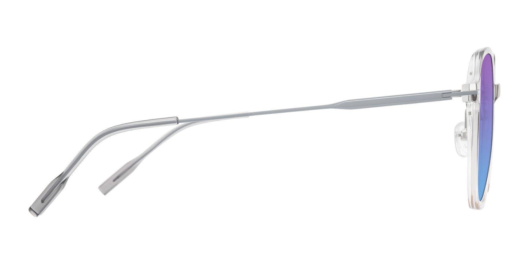 Side of Tulsah in Gradient Light Gray/Brown with Purple / Blue Gradient Lenses