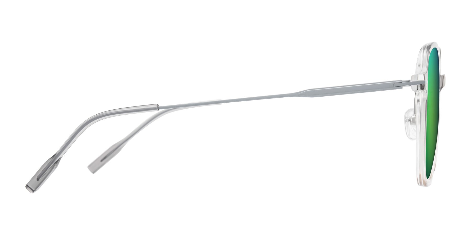 Side of Tulsah in Gradient Light Gray/Brown with Green Mirrored Lenses