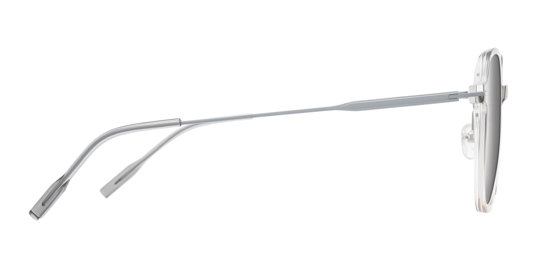 Side of Tulsah in Gradient Light Gray/Brown with Silver Mirrored Lenses