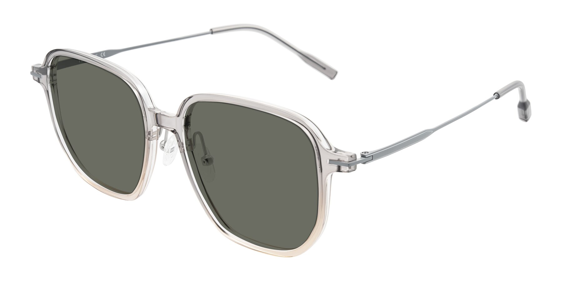 Angle of Tulsah in Gradient Light Gray/Brown with Gray Polarized Lenses