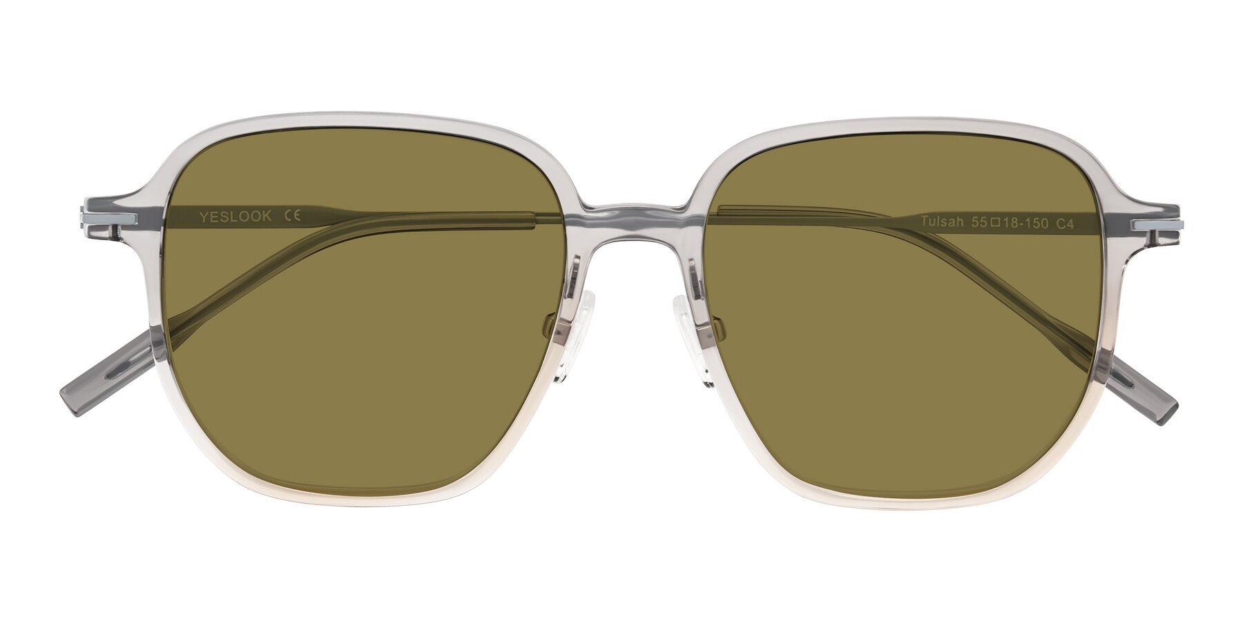 Folded Front of Tulsah in Gradient Light Gray/Brown with Brown Polarized Lenses